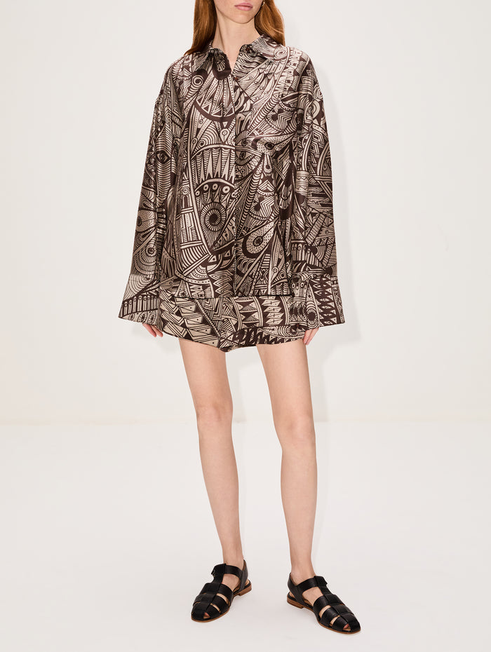 Victoria Short,HEIRLOME,BEIGE/CHOCOLATE,Image 1