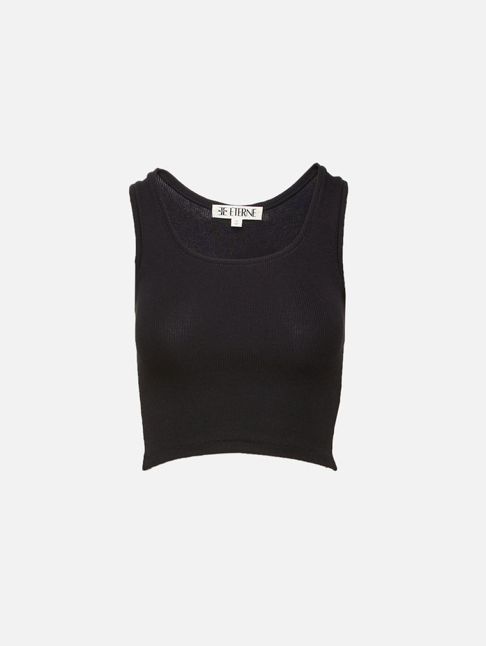 Square Neck Tank,ÉTERNE,BLACK,Image 1