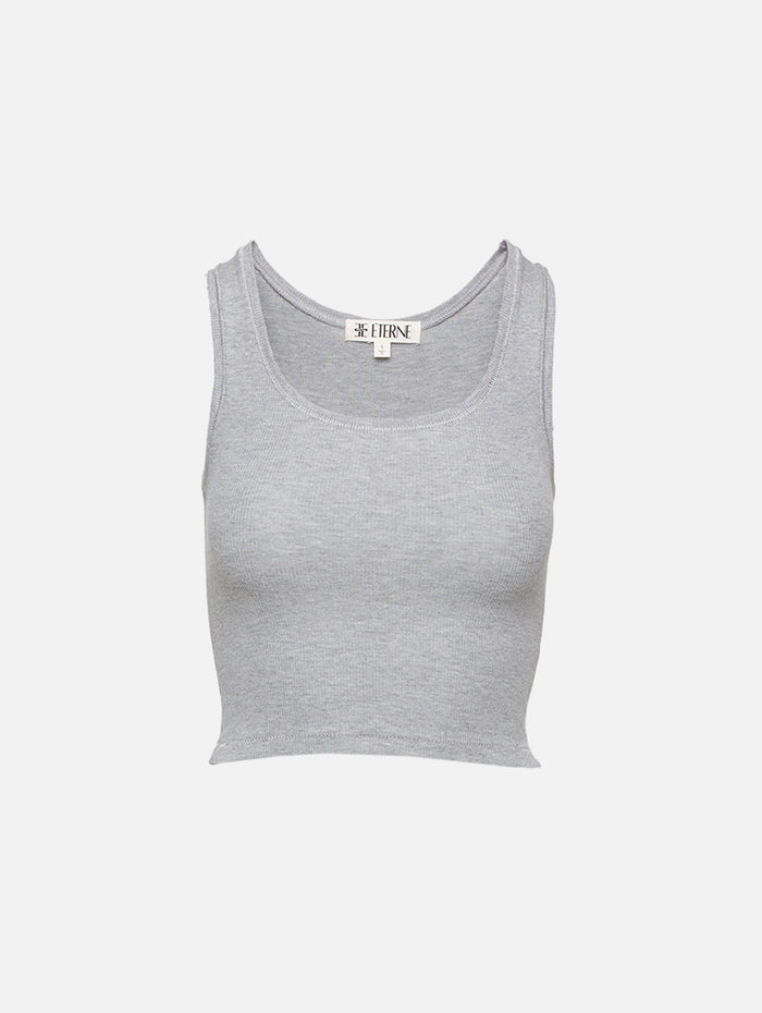 Square Neck Tank,ÉTERNE,HEATHER GREY,Image 1