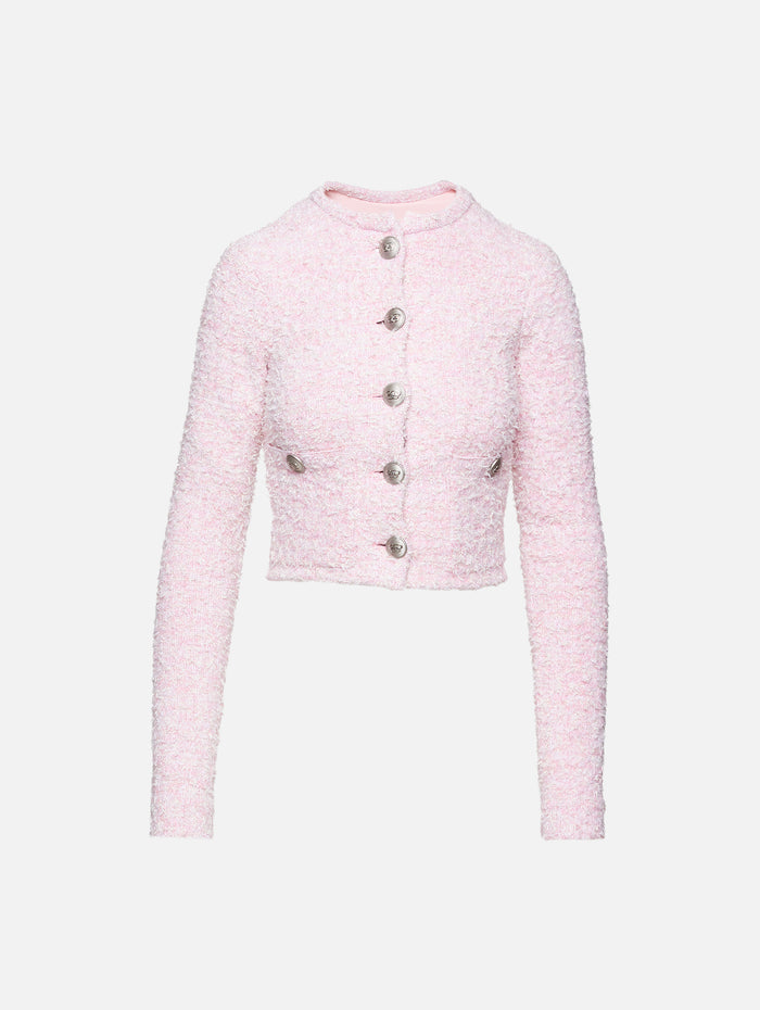 Cropped Cardigan,BALENCIAGA,PINK,Image 1