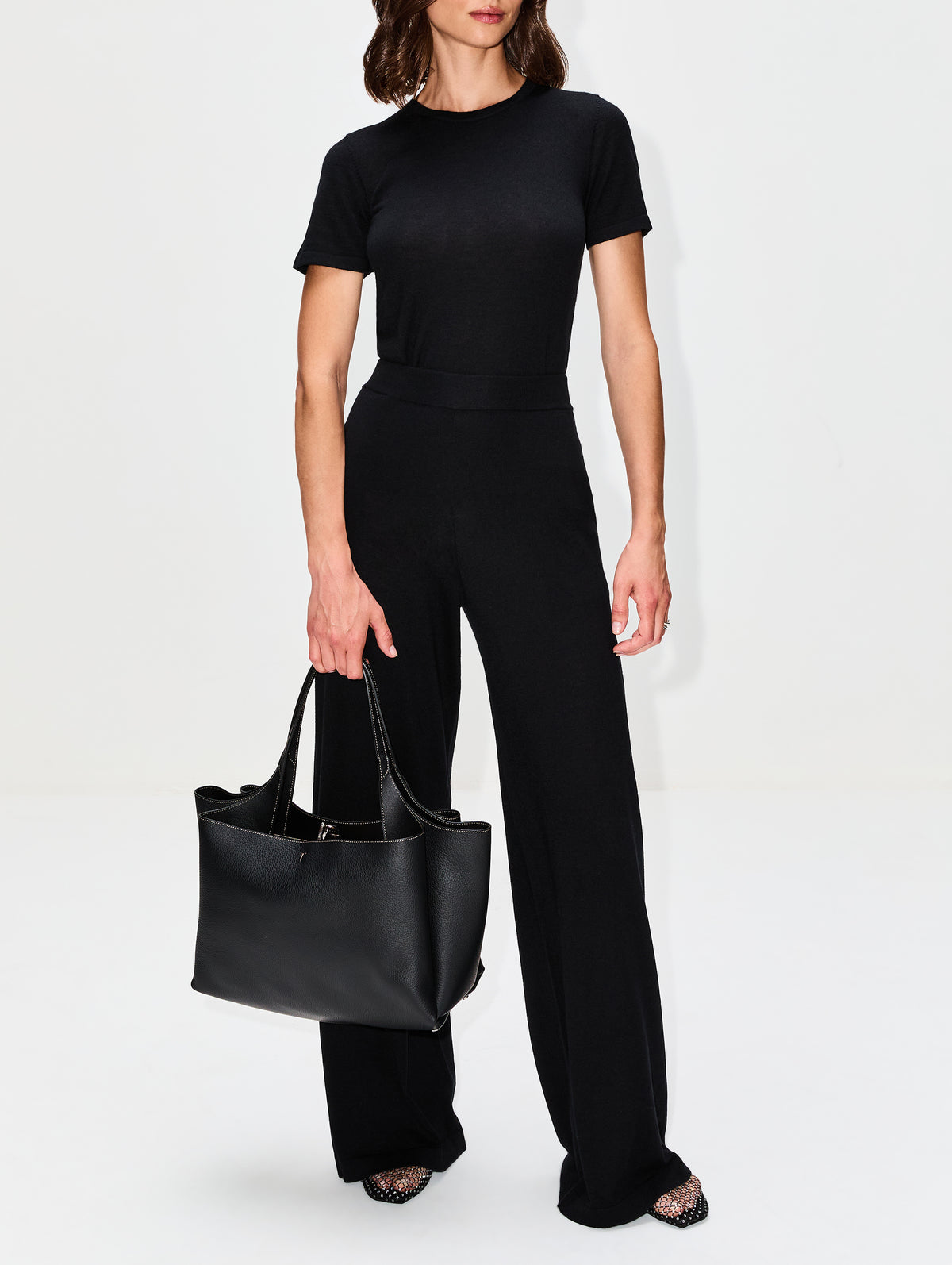 Wide Leg Pant,SPRWMN,HEATHERED BROWN,Image 4