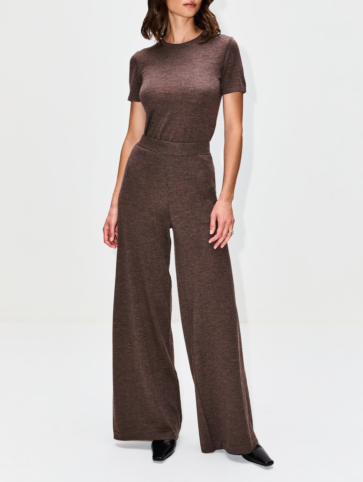 Wide Leg Pant,SPRWMN,HEATHERED BROWN,Image 6