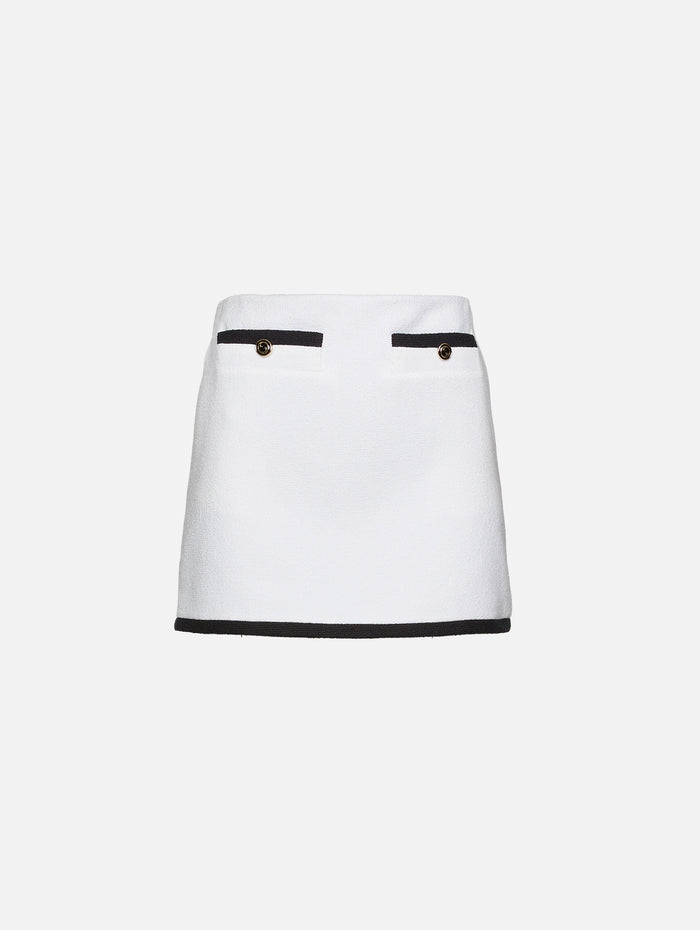 Front Pocket Mini Skirt,GUCCI,OFF WHITE,Image 1