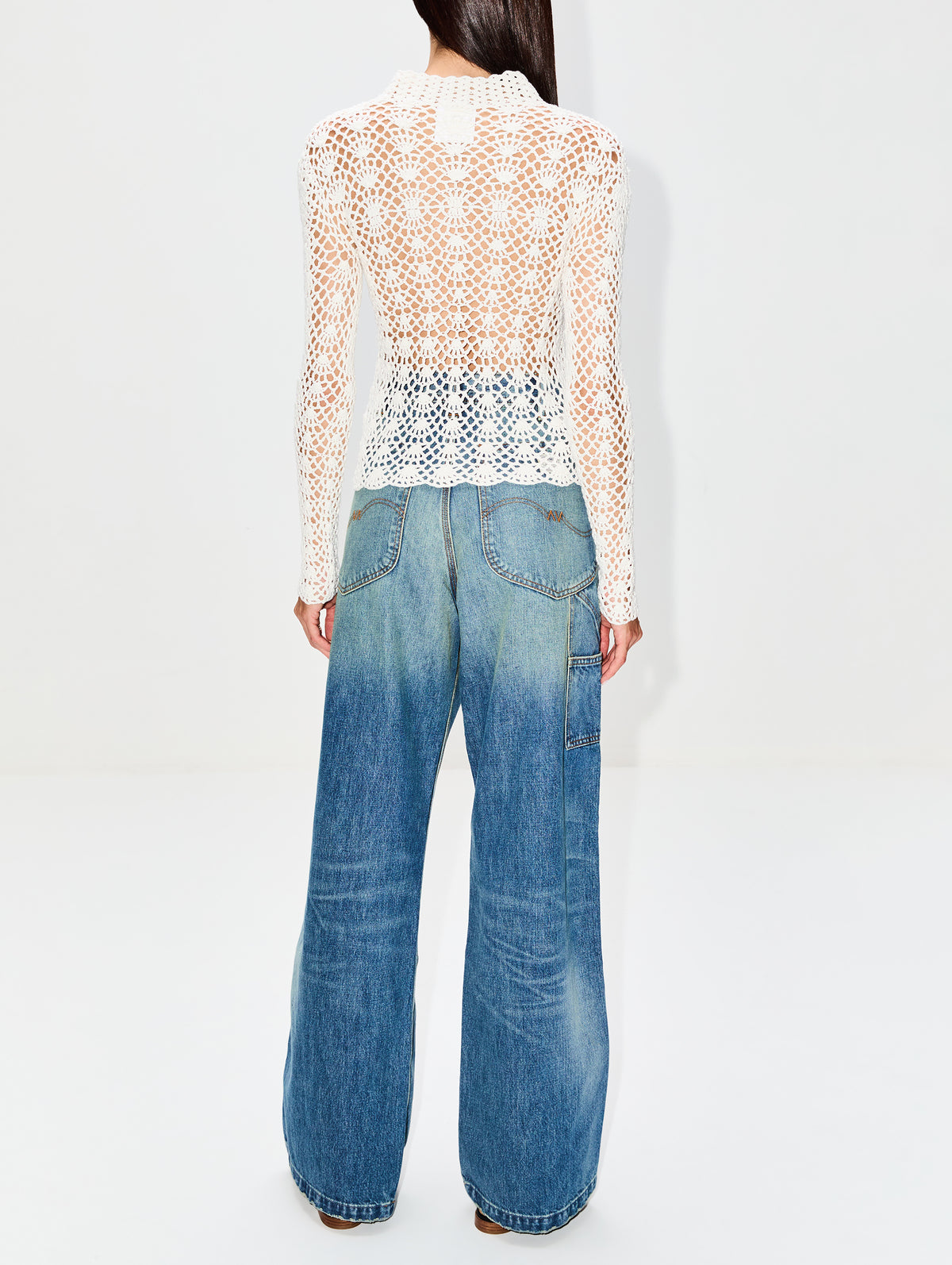 Crochet Top,PARIS GEORGIA,CREAM,Image 3