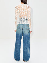 Crochet Top,PARIS GEORGIA,CREAM,Image 3