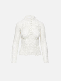 Crochet Top,PARIS GEORGIA,CREAM,Image 1