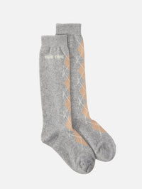 Argyle Socks,MIU MIU,TOBACCO,Image 1