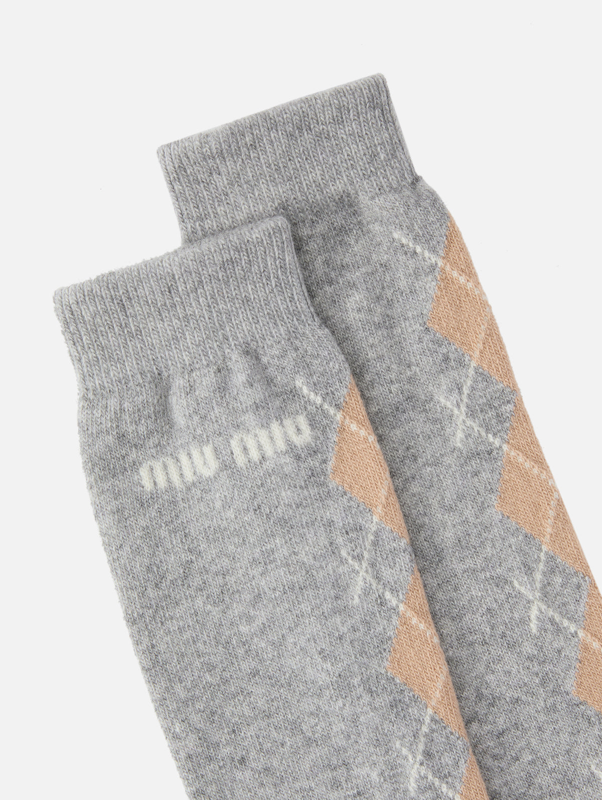 Argyle Socks,MIU MIU,TOBACCO,Image 2