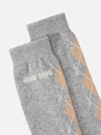 Argyle Socks,MIU MIU,TOBACCO,Image 2