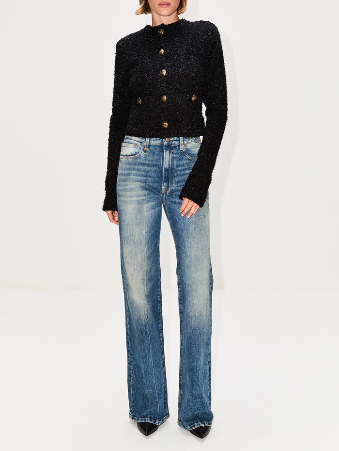 Cropped Cardigan,BALENCIAGA,BLACK,Image 1