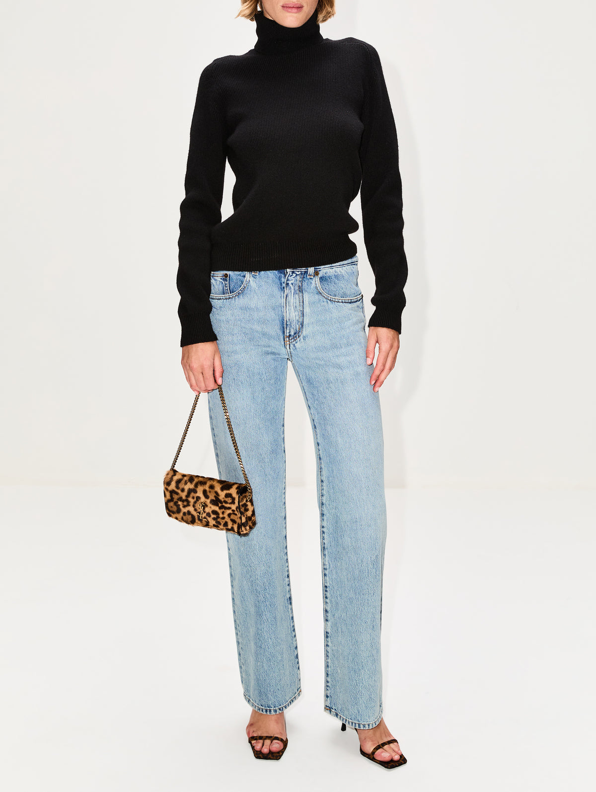 Jaspe Sandal 55mm,SAINT LAURENT,LEOPARD,Image 3