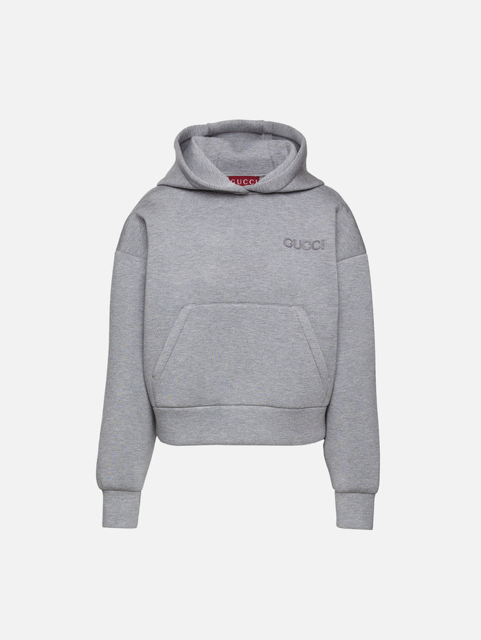 Jersey Hoodie,GUCCI,GREY MELANGE,Image 1
