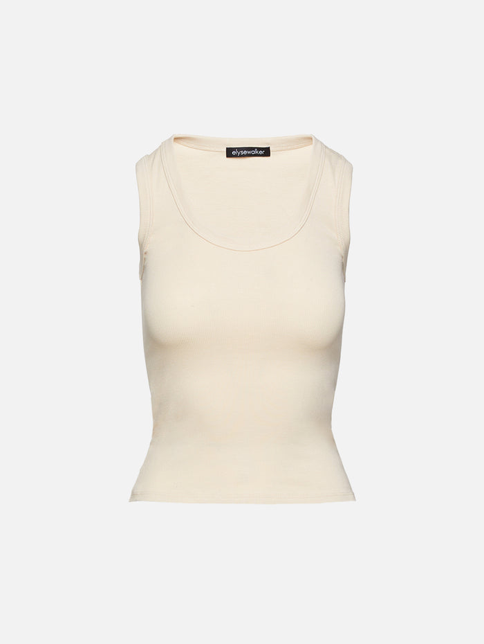 Crawford Tank,ELYSEWALKER LABEL,OATMEAL,Image 1