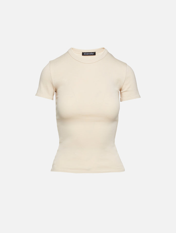 Crawford Top,ELYSEWALKER LABEL,OATMEAL,Image 1