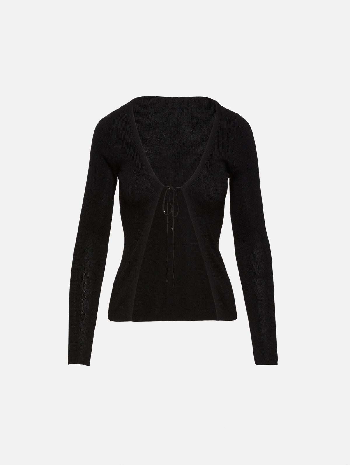 Rouleau Reversible Tie Knit Top,ST AGNI,BLACK,Image 1