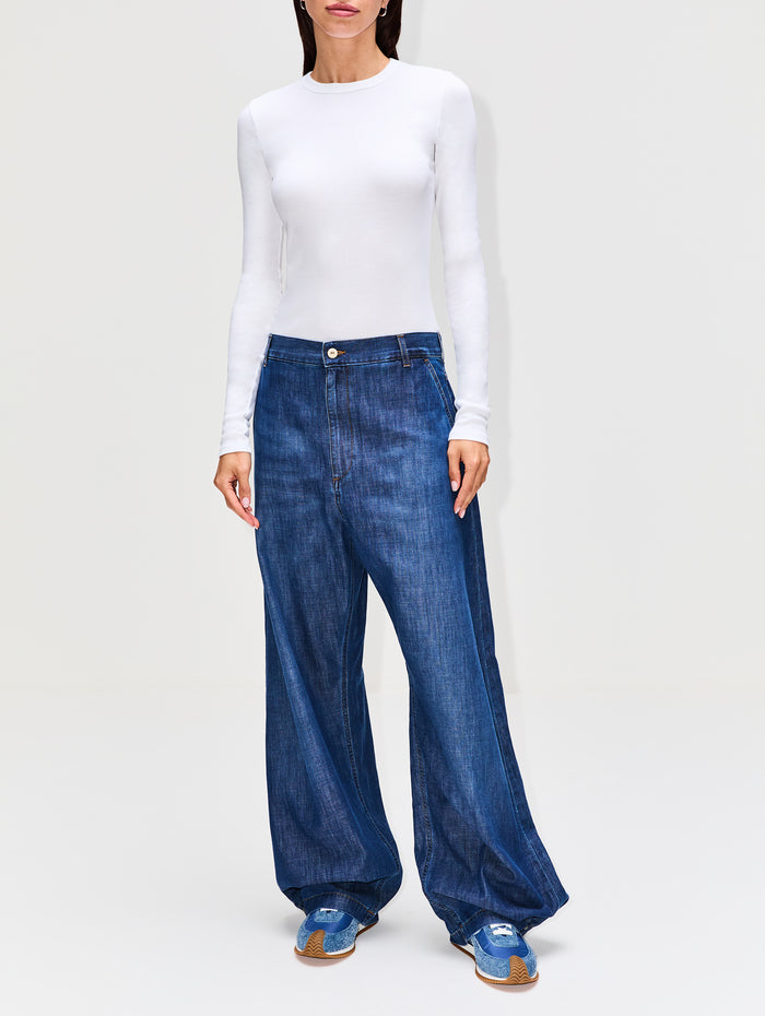 Crawford Long Sleeve Top,ELYSEWALKER LABEL,WHITE,Image 1