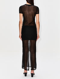 Sheer Column Skirt,ST AGNI,BLACK,Image 4