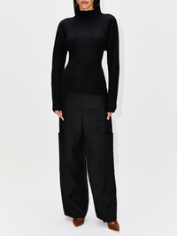 Tie Back Jumper,ST AGNI,BLACK,Image 2
