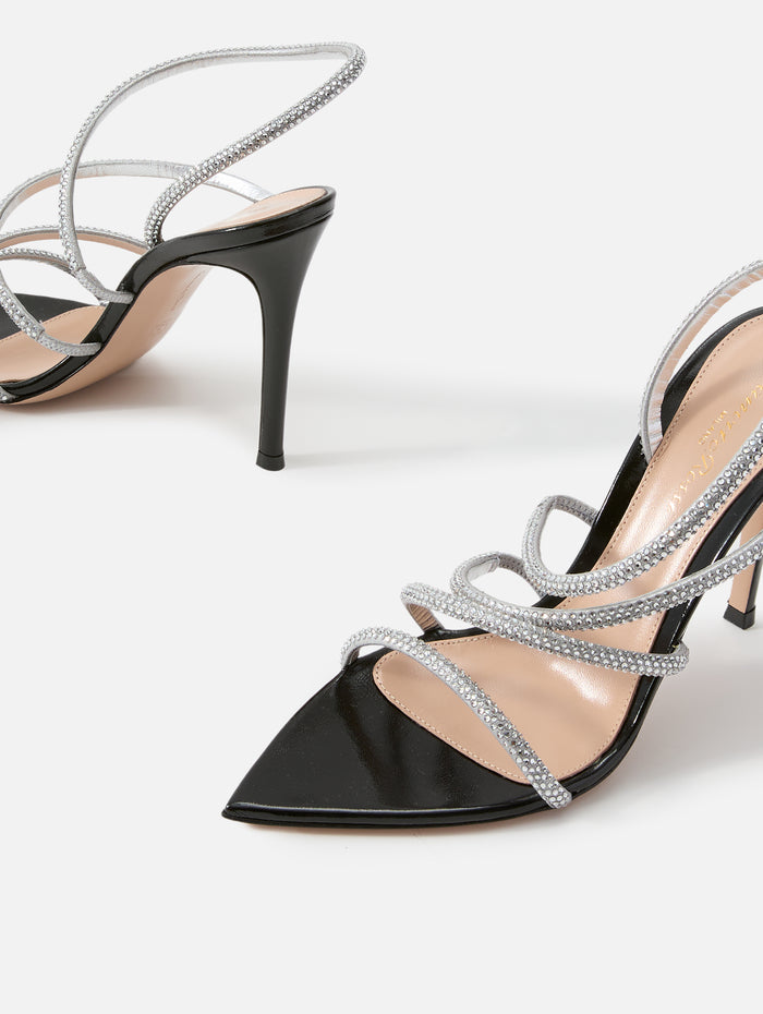 Berma Nuit Sandal,GIANVITO ROSSI,SILVER/BLACK,Image 1