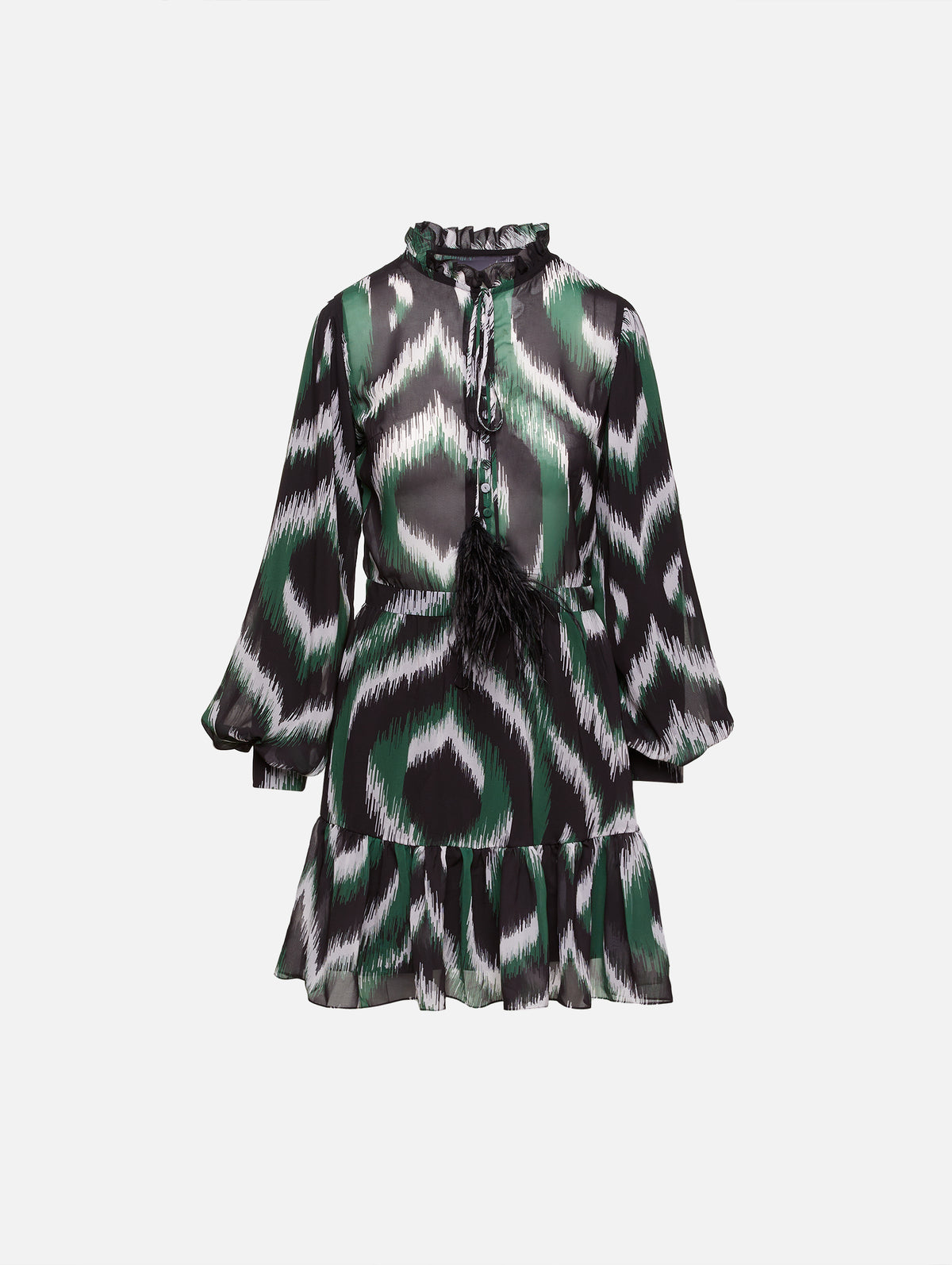 Roa Dress,ANDRES OTALORA,GREEN IKAT,Image 1