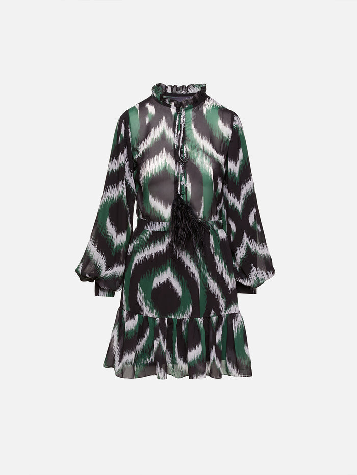 Roa Dress,ANDRES OTALORA,GREEN IKAT,Image 1