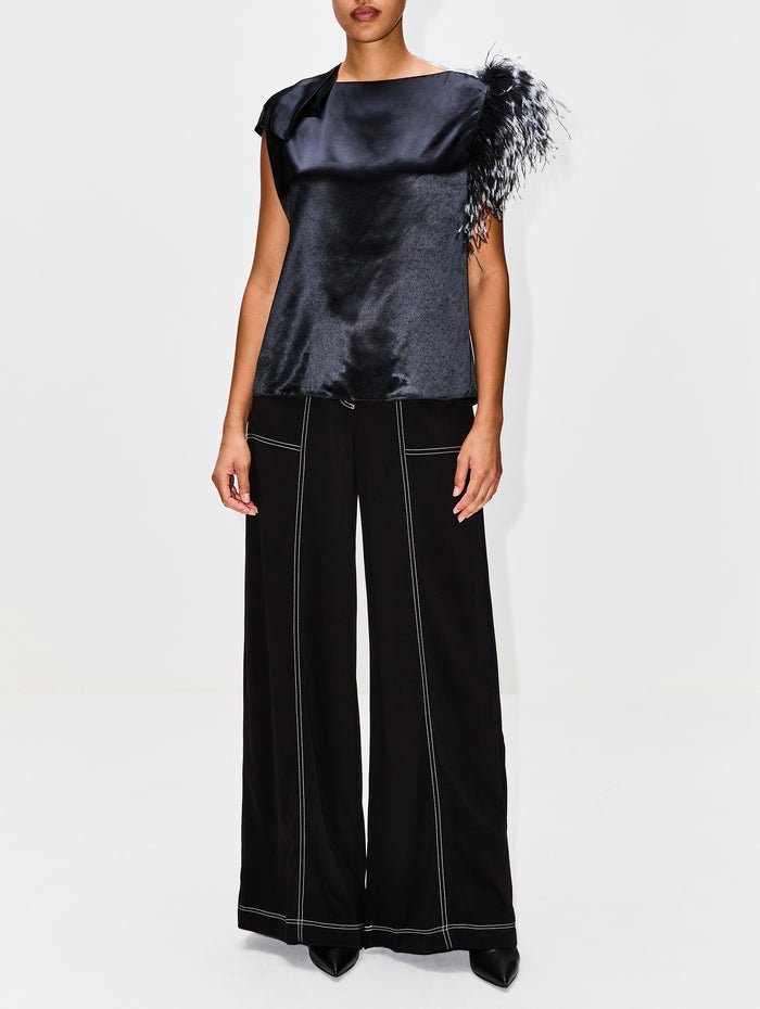 Feather Tank,FERRAGAMO,NERO,Image 1