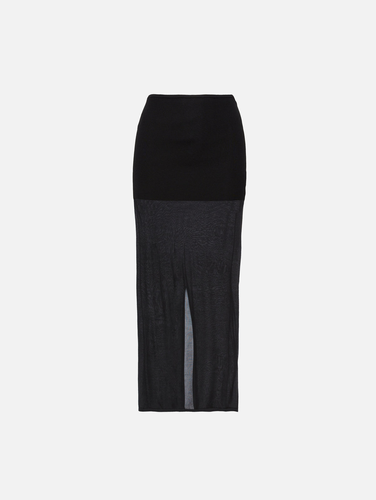 Sheer Column Skirt,ST AGNI,BLACK,Image 1