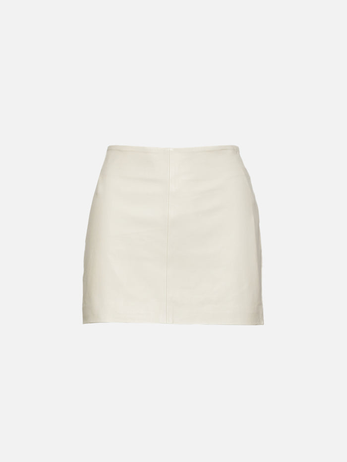 Leather Mini Skirt,ST AGNI,TOFU,Image 1