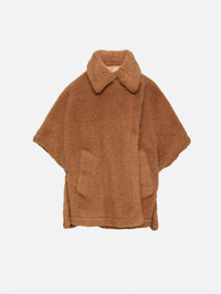Tebe Shearling Cropped Sleeve Coat,MAX MARA,CAMEL,Image 1