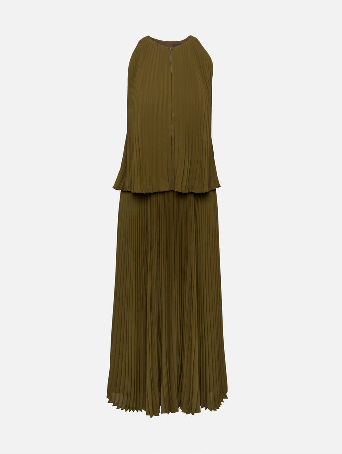 Hallett Dress,BRANDON MAXWELL,OLIVE GREEN,Image 1