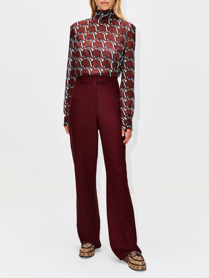 Blending Family Blouse,GUCCI,BROWN/AZURE,Image 1