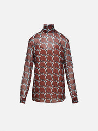 Blending Family Blouse,GUCCI,BROWN/AZURE,Image 1