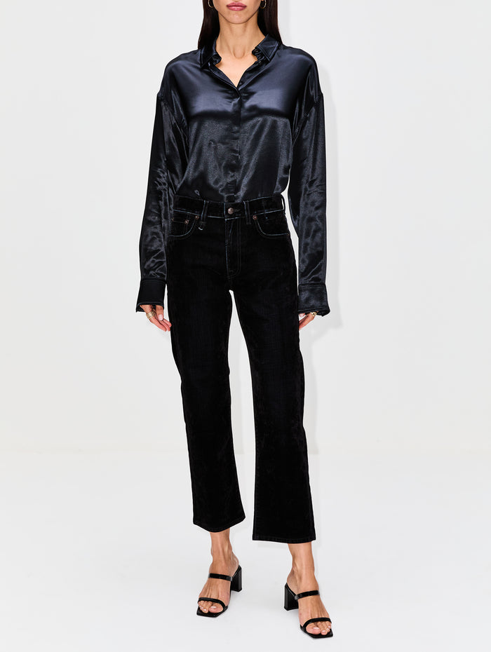 Button Up Blouse,FERRAGAMO,NERO,Image 1