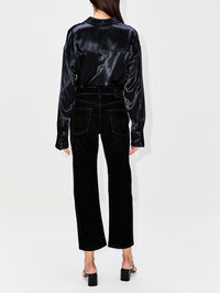 Button Up Blouse,FERRAGAMO,NERO,Image 3