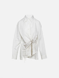 Clicks Wrap Waist Blouse,DRIES VAN NOTEN,OFF WHITE,Image 1