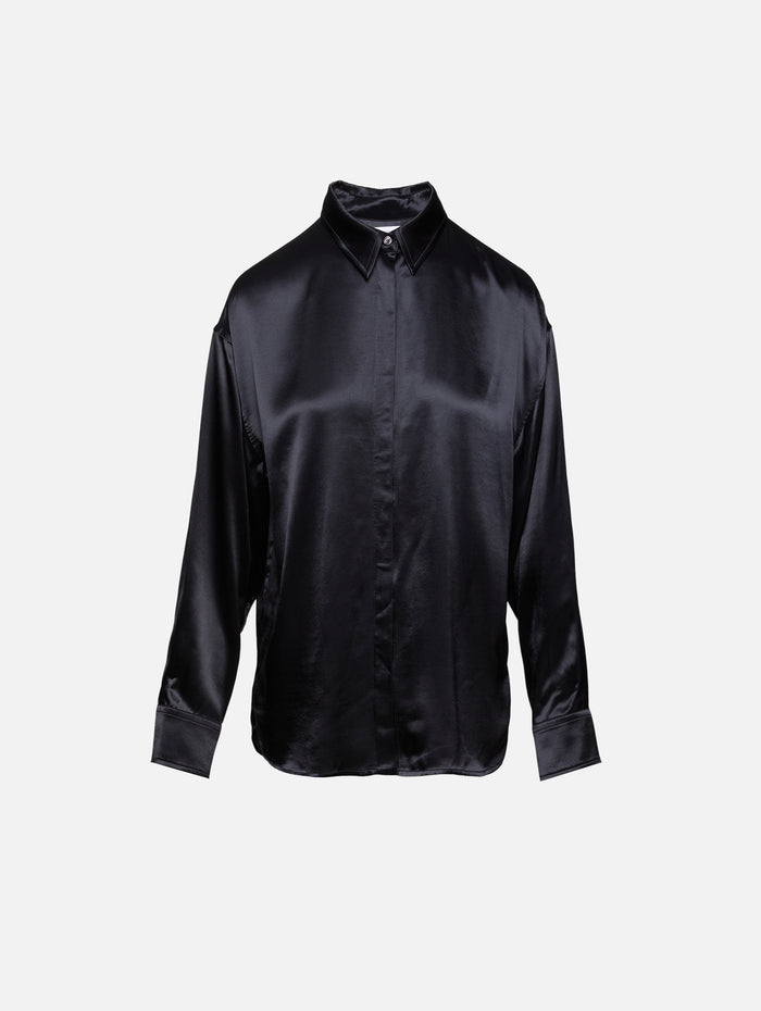 Button Up Blouse,FERRAGAMO,NERO,Image 1