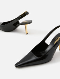 Lee Slingback 75mm,SAINT LAURENT,BLACK,Image 2
