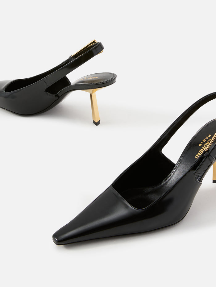 Lee Slingback 75mm,SAINT LAURENT,BLACK,Image 1