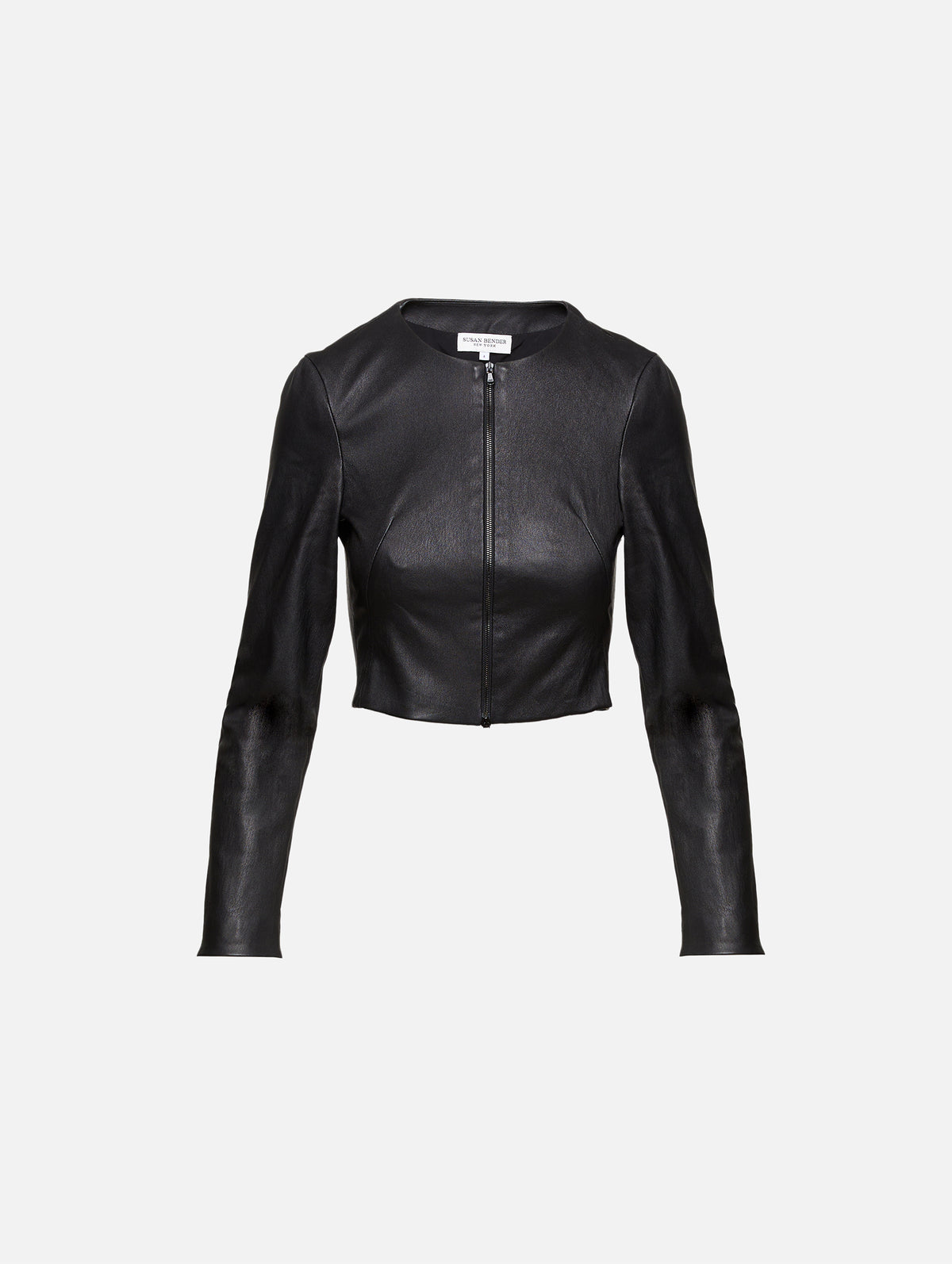 Stretch Leather Jacket,SUSAN BENDER,OAT,Image 1