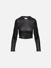 Stretch Leather Jacket,SUSAN BENDER,OAT,Image 1