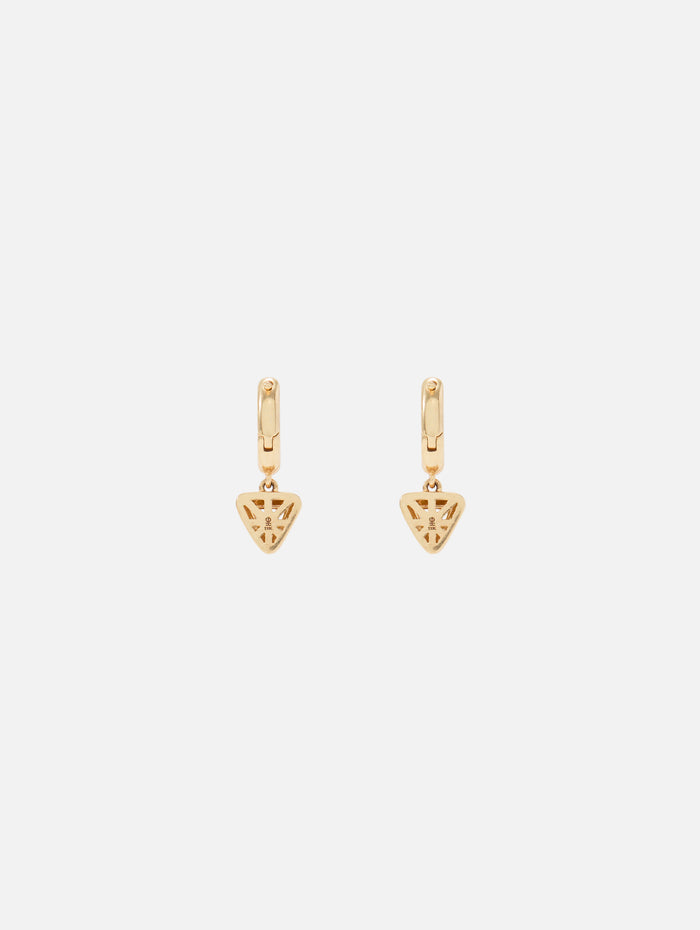 Diamond Trillion Drop Huggies,HARWELL GODFREY,YELLOW GOLD,Image 1