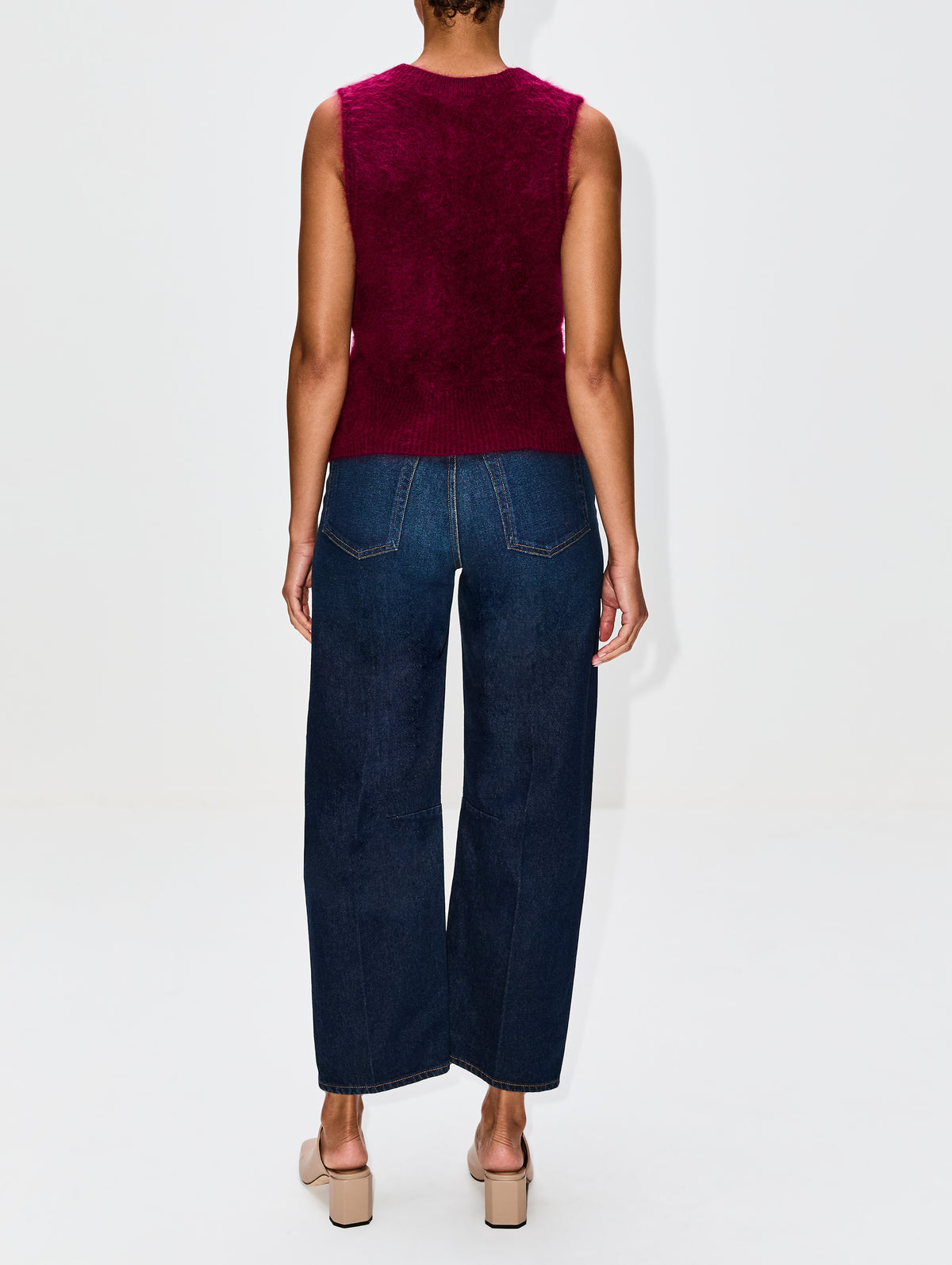 Fluffy Luxury Top,DOROTHEE SCHUMACHER,BURGUNDY,Image 3