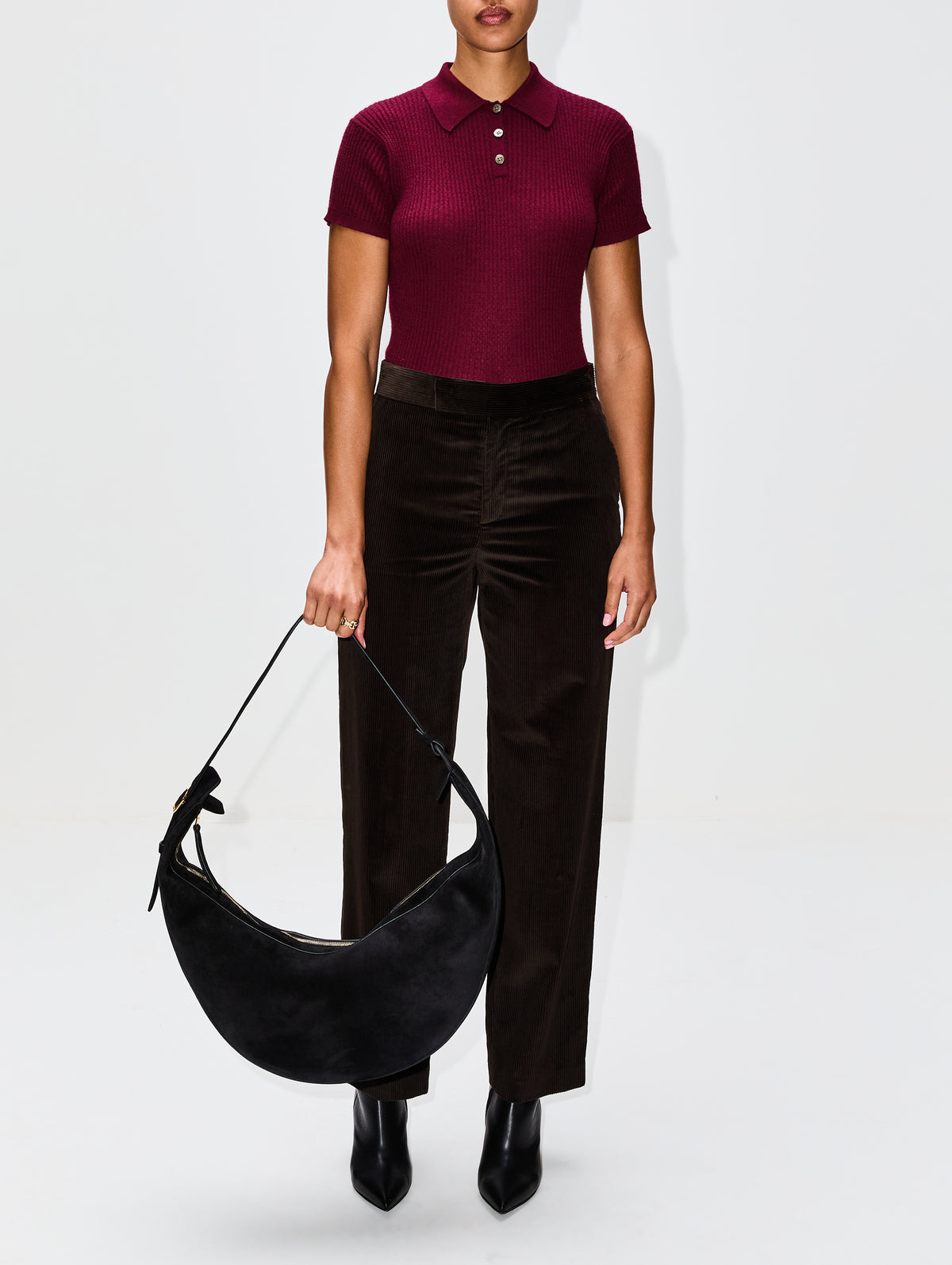Shrunken Polo,GUEST IN RESIDENCE,PLUM,Image 5