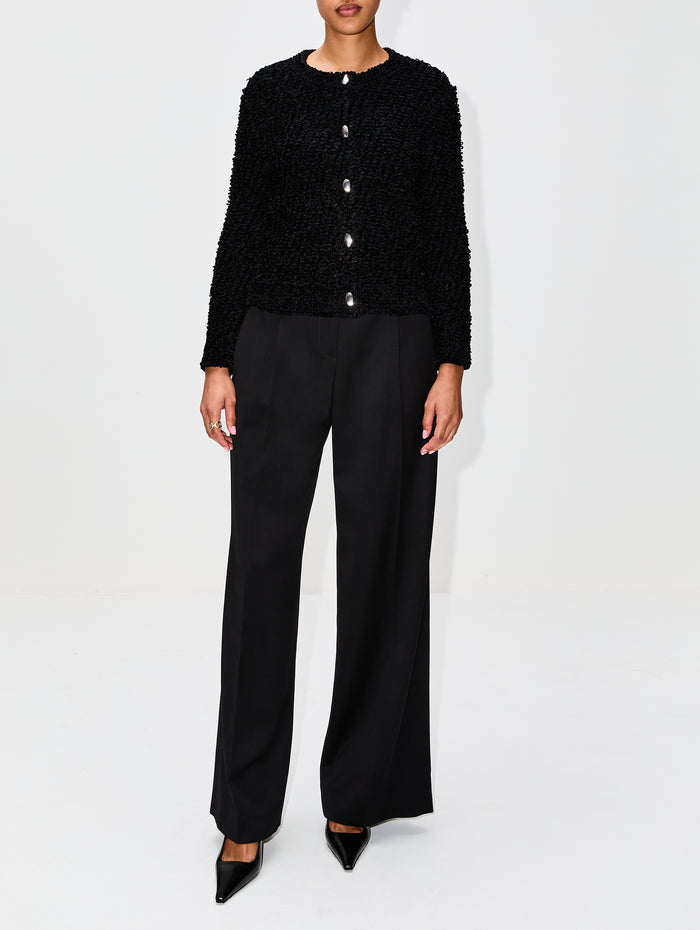 Crewneck Cardigan,GIVENCHY,BLACK,Image 1