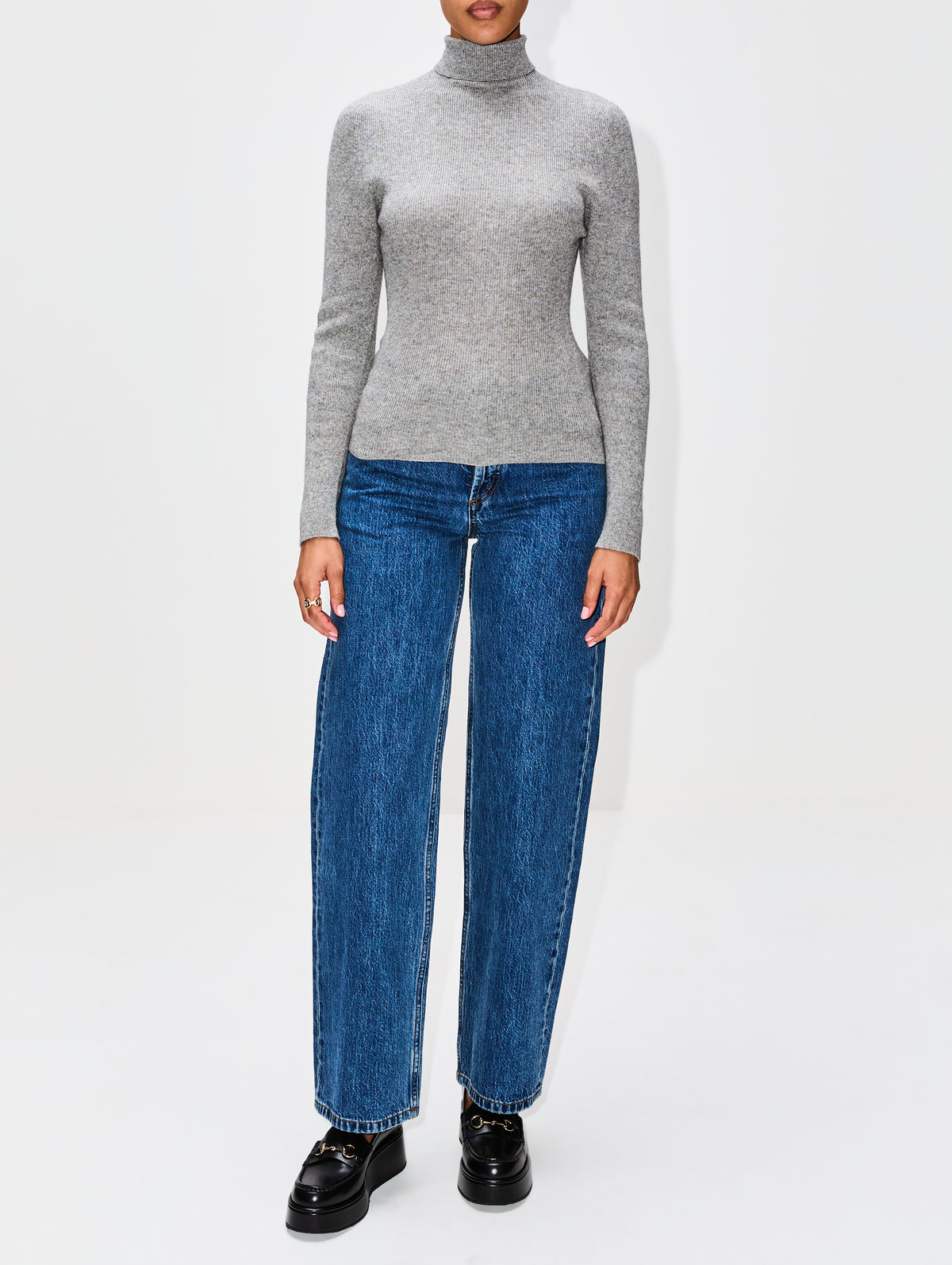 Delicash Turtleneck Top,THE ELDER STATESMAN,OATMEAL,Image 2