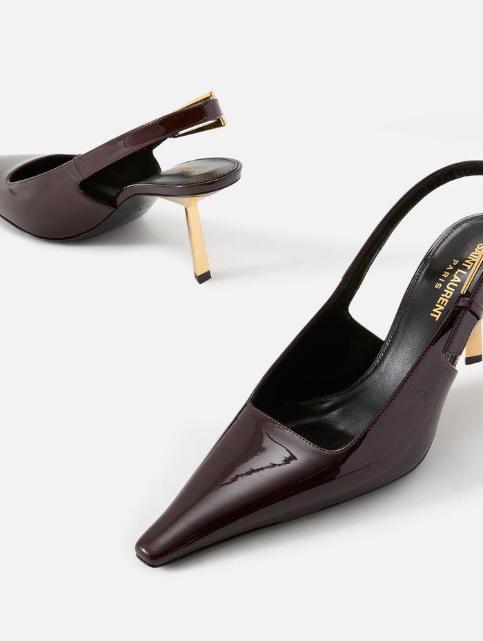 Lee Slingback 75mm,SAINT LAURENT,MARRON,Image 1