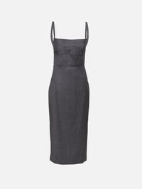 Samantha Dress,AMIR TAGHI,CHARCOAL,Image 1