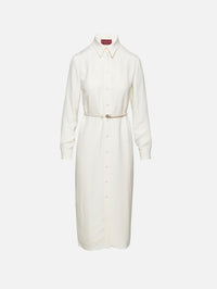 Belted Button Up Dress,GUCCI,IVORY,Image 1