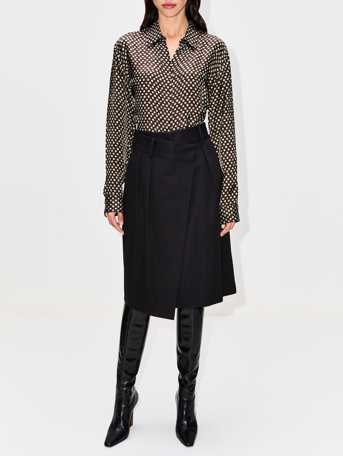 Wrap Skirt,LOEWE,BLACK,Image 1