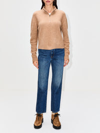 Half Zip Sweater,THE ELDER STATESMAN,CAMEL,Image 5